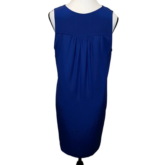 Amanda Uprichared Michaela Lace Up Silk Shift Dress Deep Royal Blue Size S - Picture 6 of 14